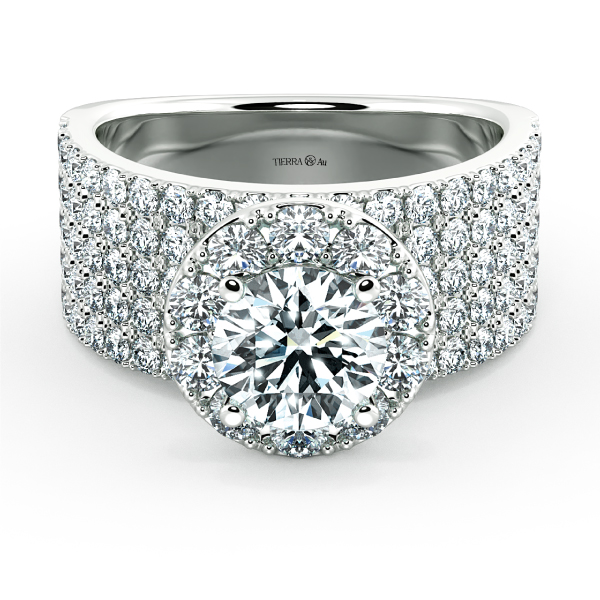 Nhẫn đính hôn Halo bản lớn NCH2013